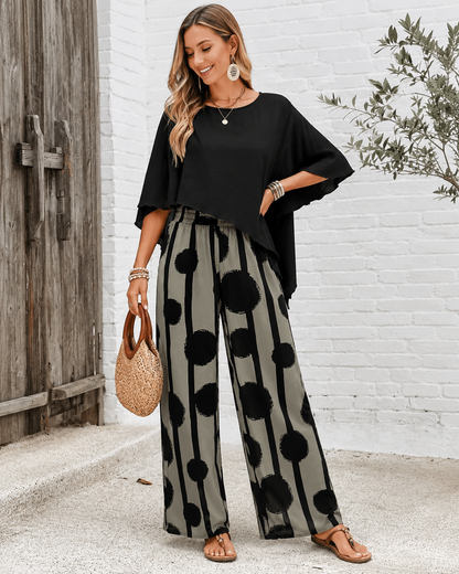 Eleni™ | Completo a Due Pezzi con Pantaloni Ampi