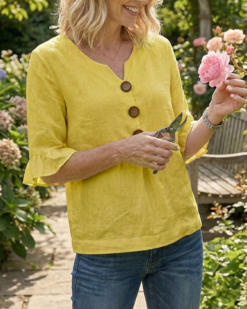 Amelie™ | Blusa Camuffa Pancia con Bottoni