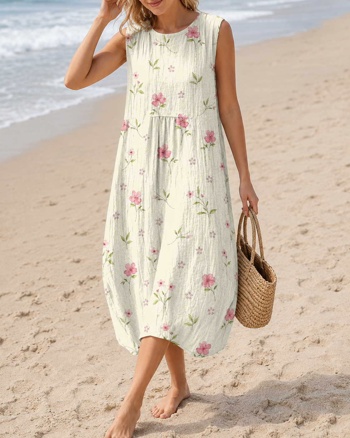 Coralie™ | Abito Midi Floreale Camuffante per la Pancia