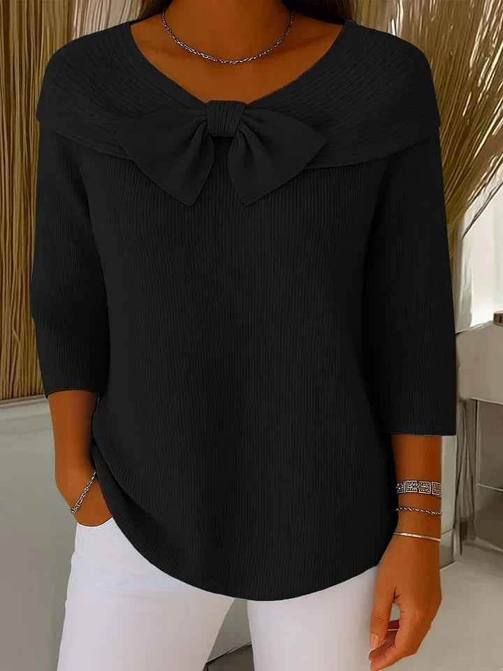 Lirya™ | Elegante top a maglia con fiocco