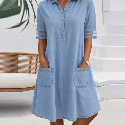 Brittany™ | Blusa Abito Denim Look Camuffa Pancia