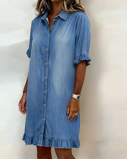 Linae™ | Abito Denim Look Casual con Nodo