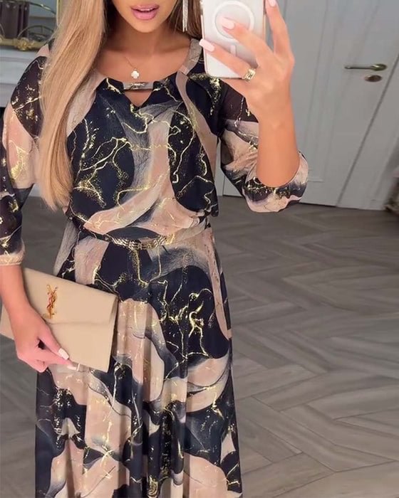 Marise™ | Elegante maxi abito con stampa astratta