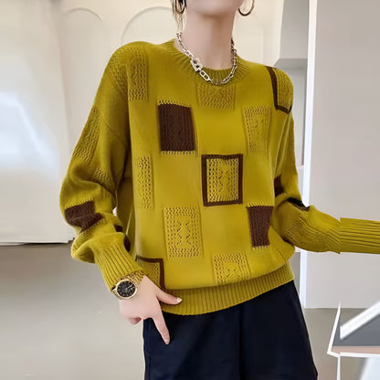 Naren™ | Maglione patchwork morbido moderno
