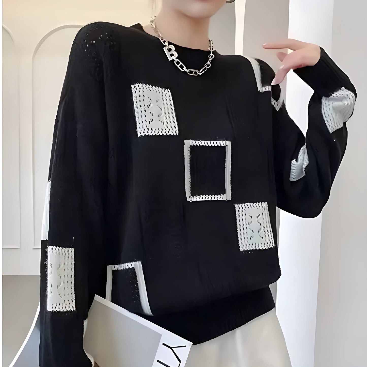 Naren™ | Maglione patchwork morbido moderno