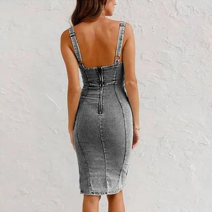 Jara™ | Abito in Denim Attillato e Stile