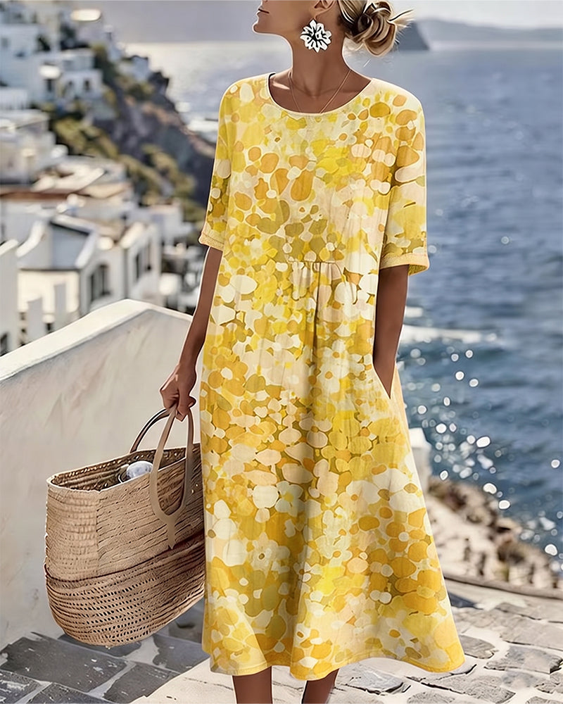 Elena™ | Abito Midi a Fiori Camuffa Pancia