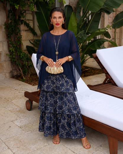 Amélie™ | Elegante Abito Maxi in Chiffon con Copertura per la Pancia