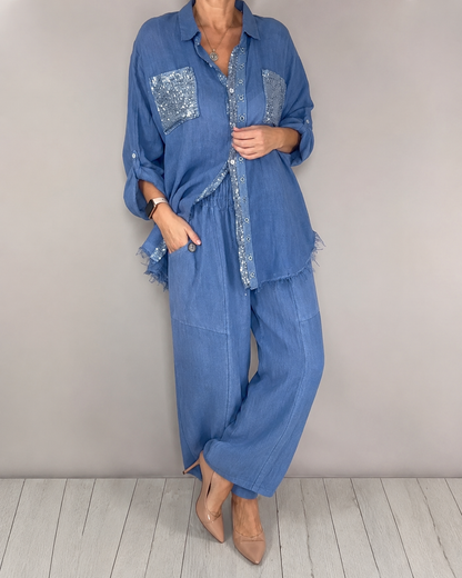 Estelle™ | Elegante Completo Due Pezzi con Glitter