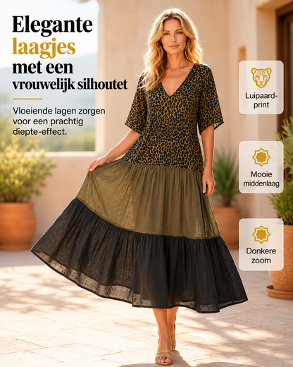 Aveline™ | Abito Maxi Bohemien con Design Coprente per la Pancia