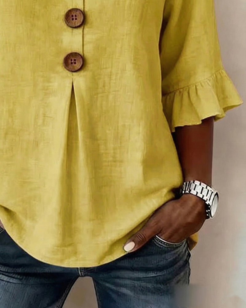 Amelie™ | Blusa Camuffa Pancia con Bottoni