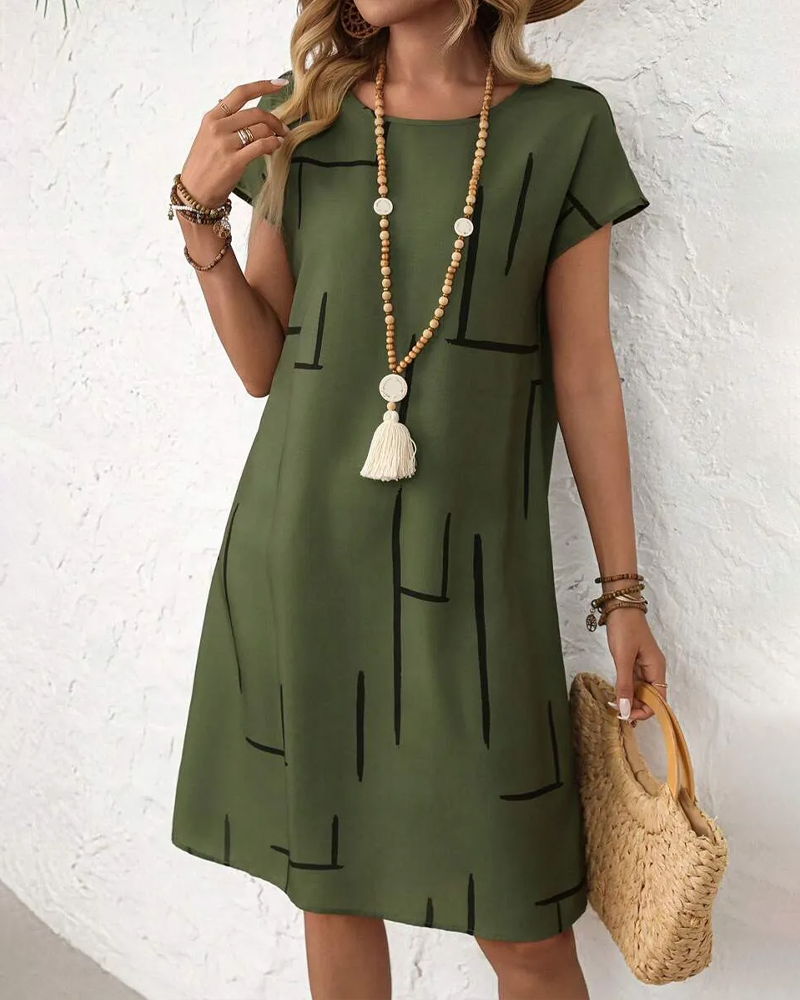 Soline™ | Abito Camuffa Pancia con Stampa Lineare