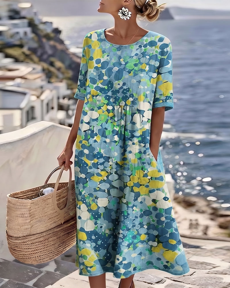 Elena™ | Abito Midi a Fiori Camuffa Pancia