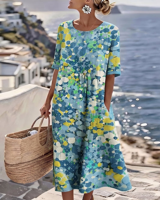 Elena™ | Abito Midi a Fiori Camuffa Pancia