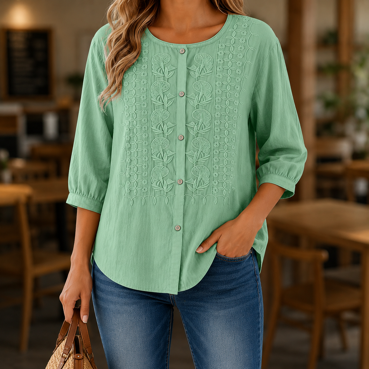 1 + 1 gratis Amelie™ | Elegante Blusa Ricamata