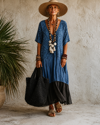 Aveline™ | Abito Maxi Bohemien con Design Coprente per la Pancia