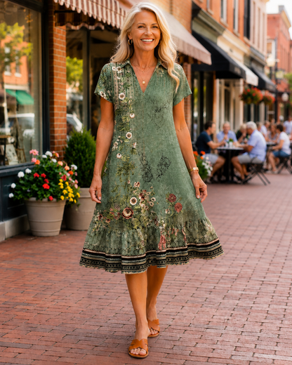 Nadine™ | Abito Midi Floreale Leggero Camuffante per Pancia