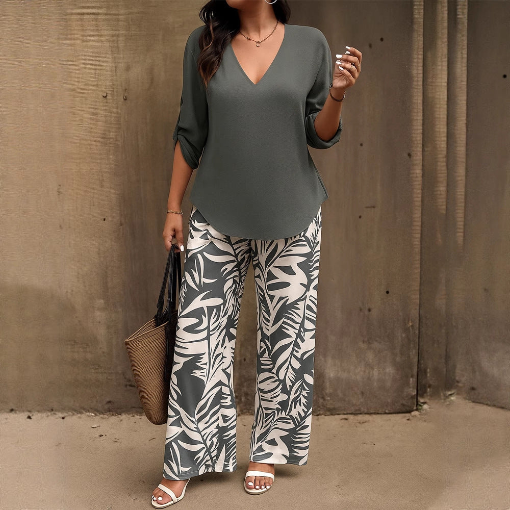 Marielle™ | Elegante Set Con Stampa Foglia