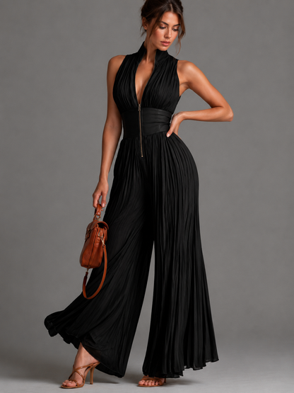 Elise™ | Salopette Chic con Collo Halter e Vita Alta