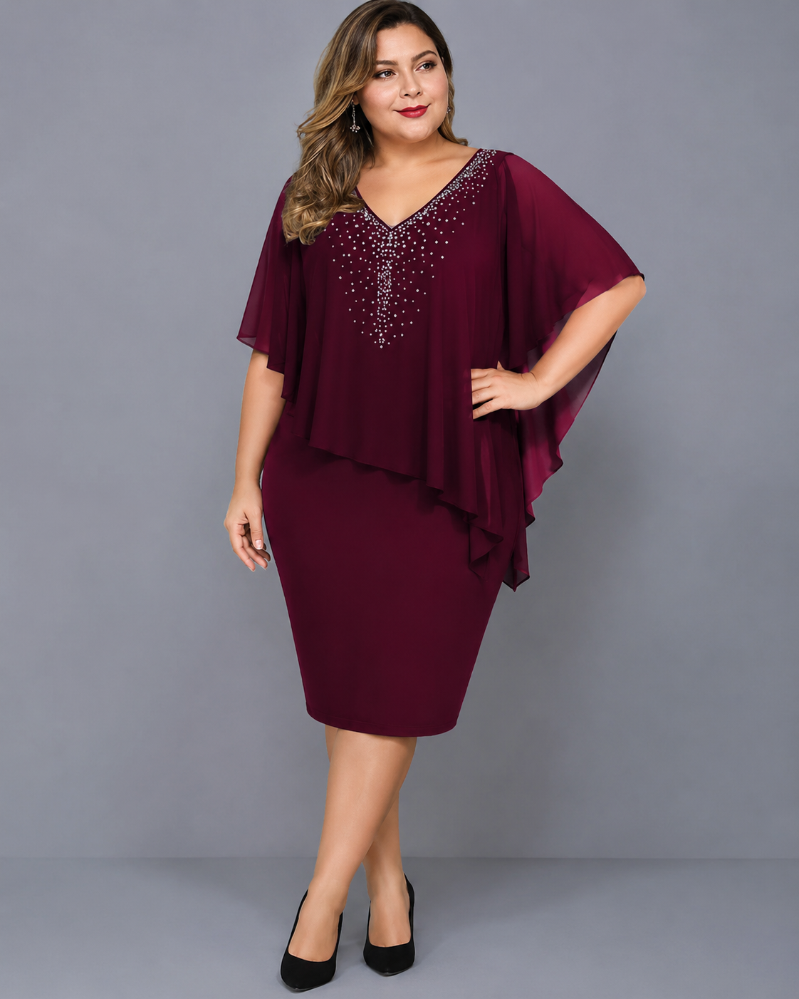 Joëlle™ | Abito Midi con Scollatura a V che Copre la Pancia