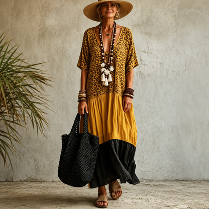 Aveline™ | Abito Maxi Bohemien con Design Coprente per la Pancia