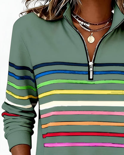 Kira™ | Maglione a zip a righe confortevole