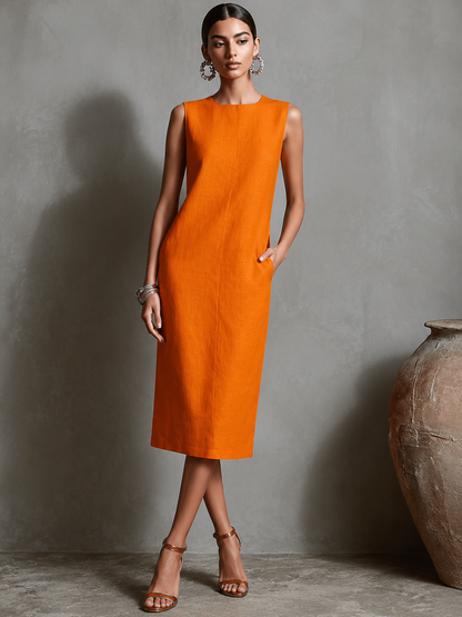 Maureen™ | Abito Midi Camuffa Pancia con Tasche