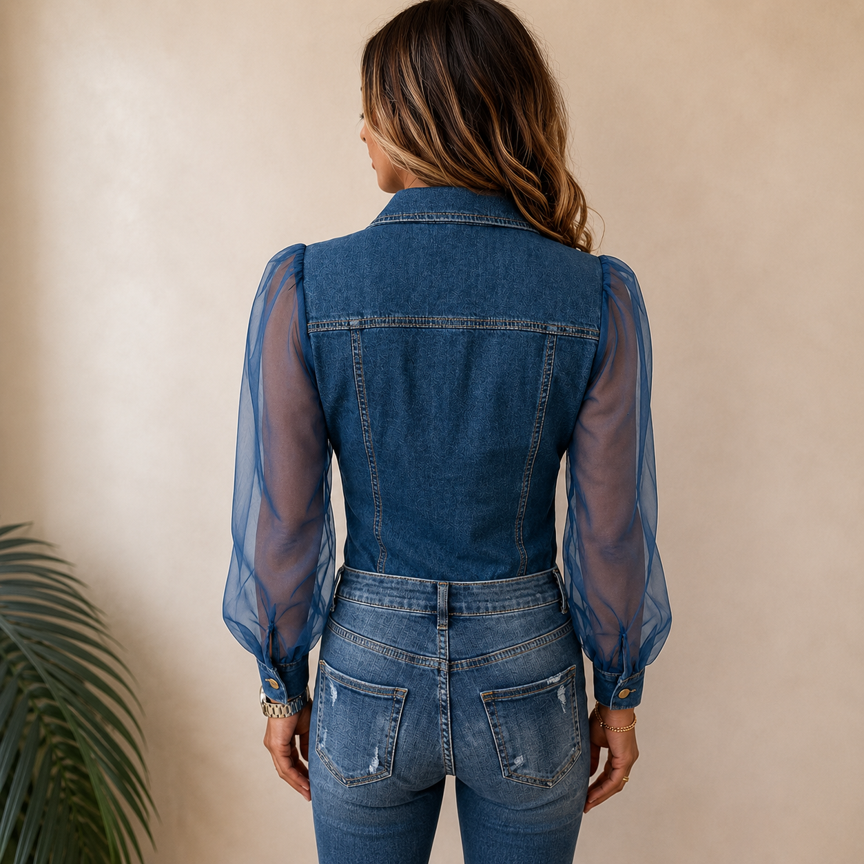Amelie™ | Blusa in Denim Elegante