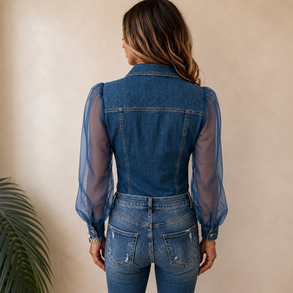Amelie™ | Blusa in Denim Elegante