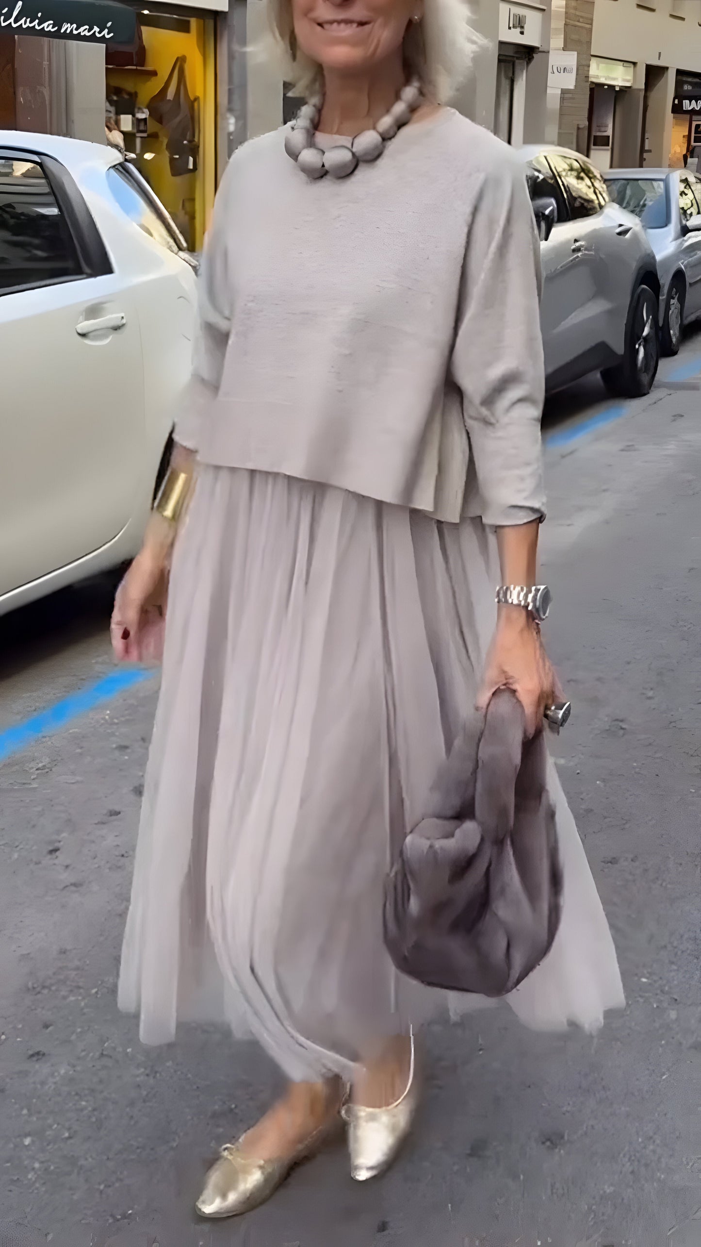Rosa™ | Elegante Abito Midi a Strati