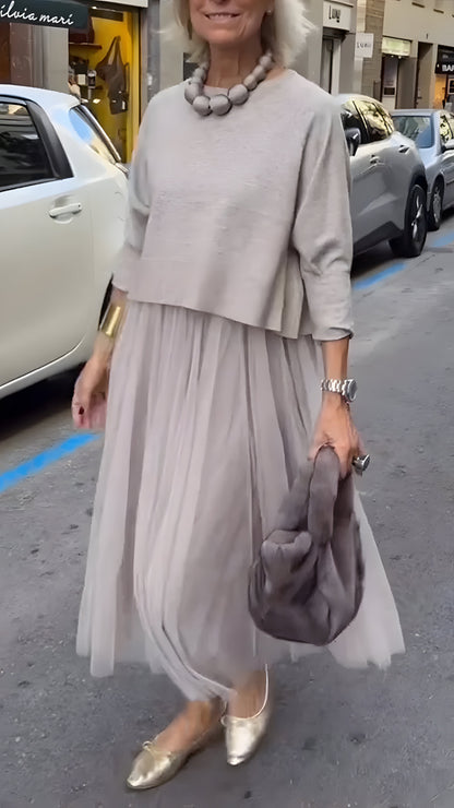 Rosa™ | Elegante Abito Midi a Strati