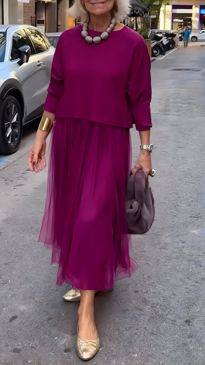 Rosa™ | Elegante Abito Midi a Strati