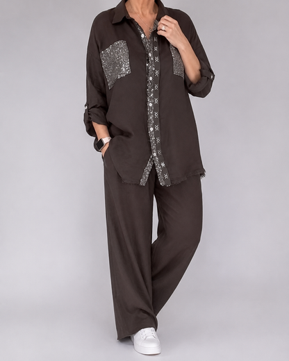 Estelle™ | Elegante Completo Due Pezzi con Glitter