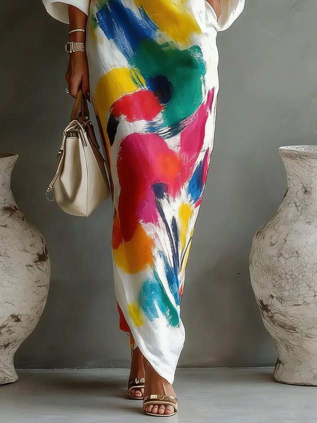 Daniella™ | Abito Maxi Astratto Fluido