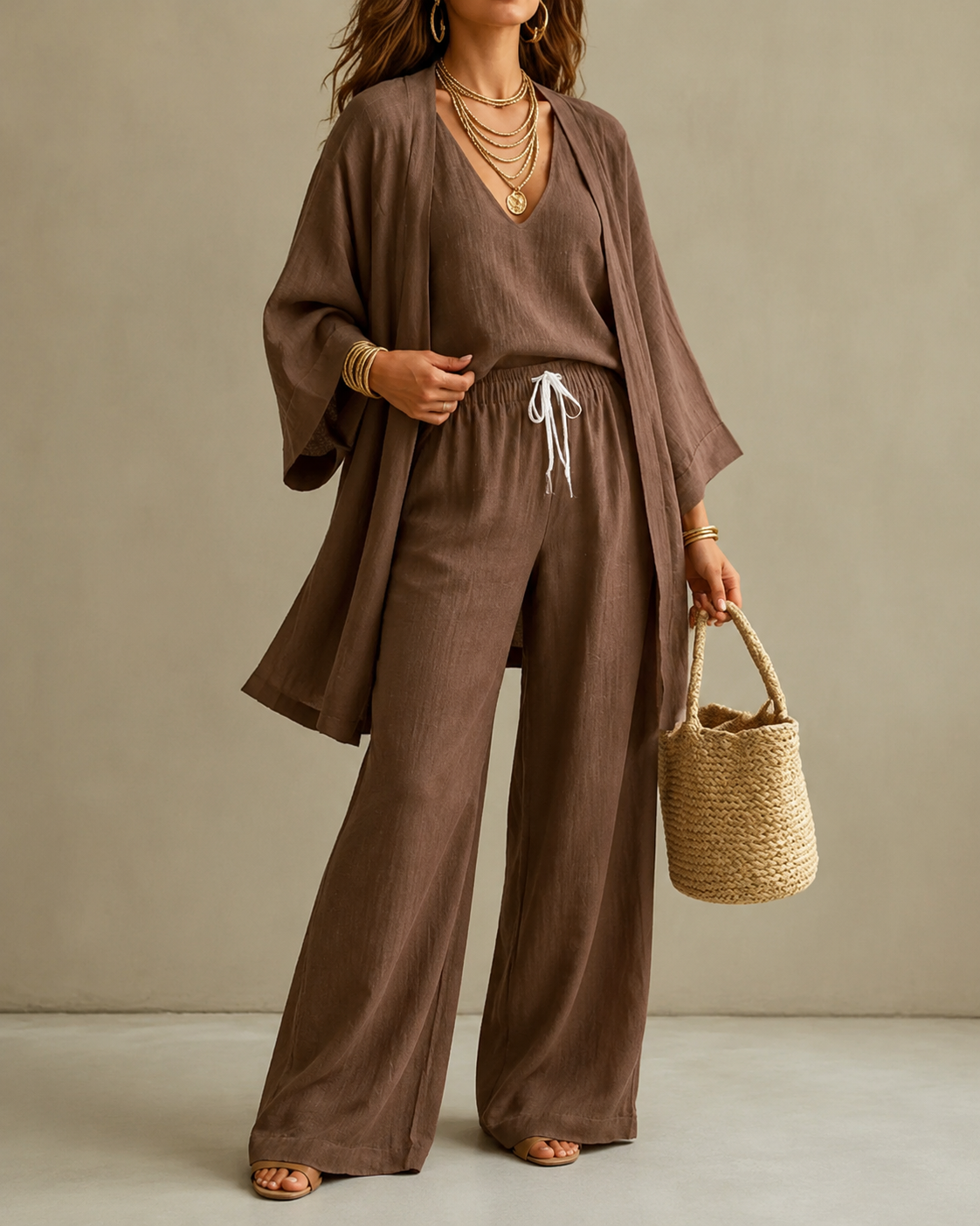 Ysé™ | Set Relaxato a 3 Pezzi con Pantaloni Non Trasparenti