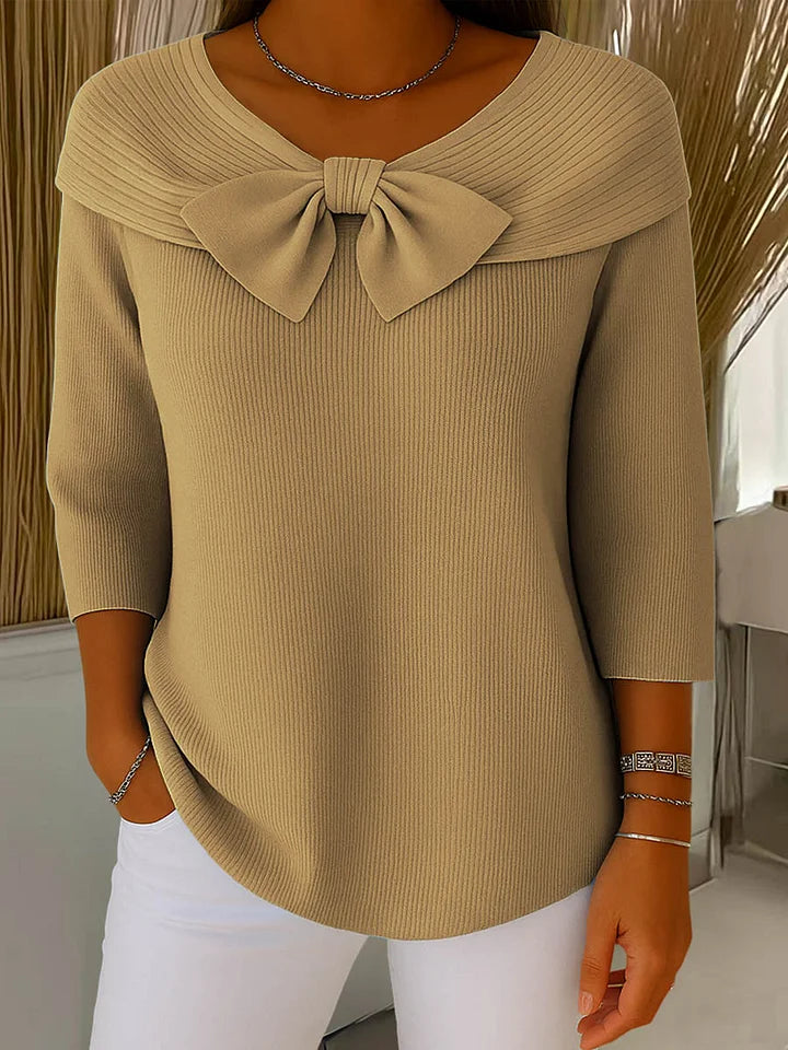 Lirya™ | Elegante top a maglia con fiocco