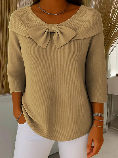 Lirya™ | Elegante top a maglia con fiocco