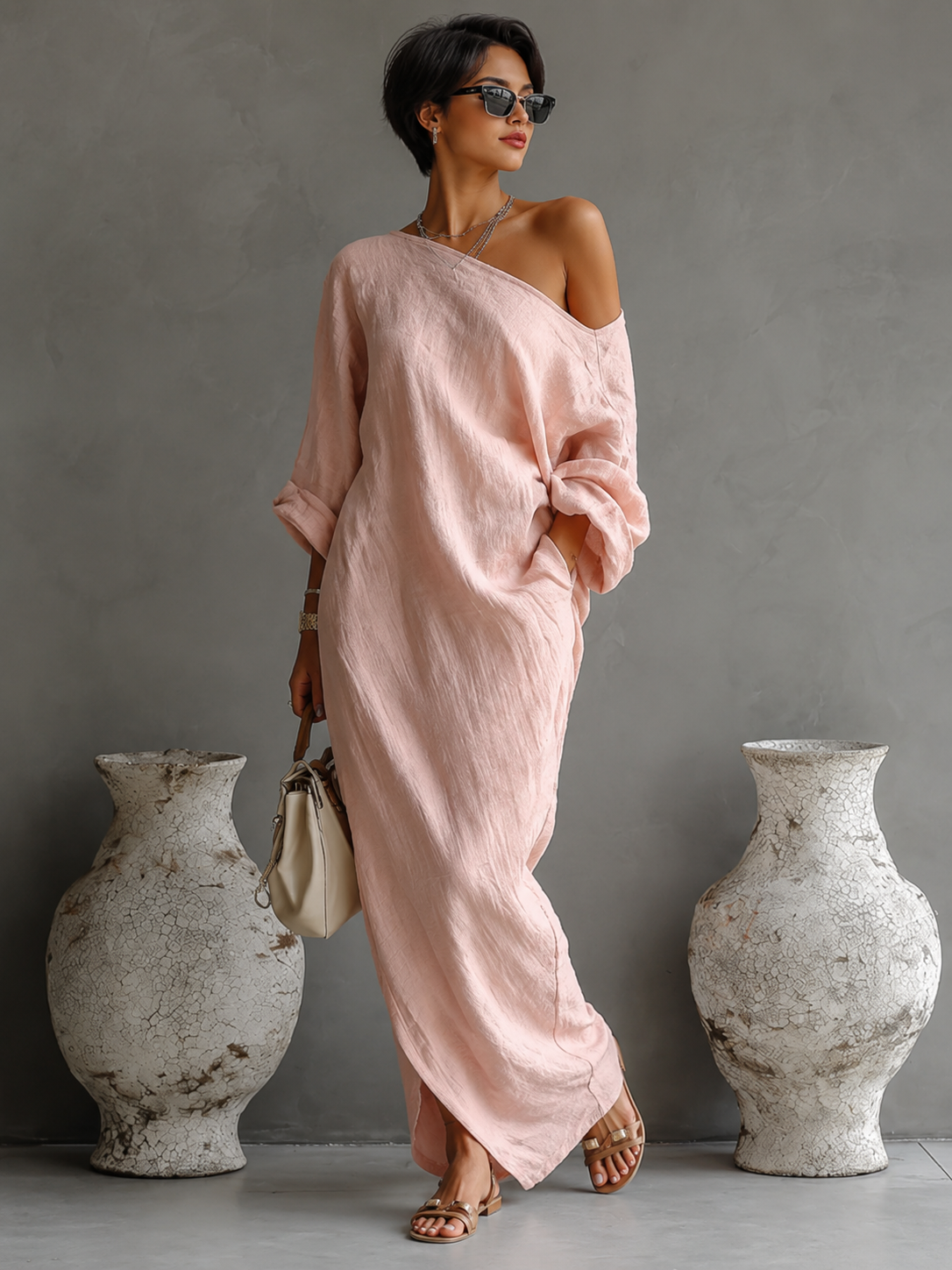 Daniella™ | Abito Maxi Astratto Fluido