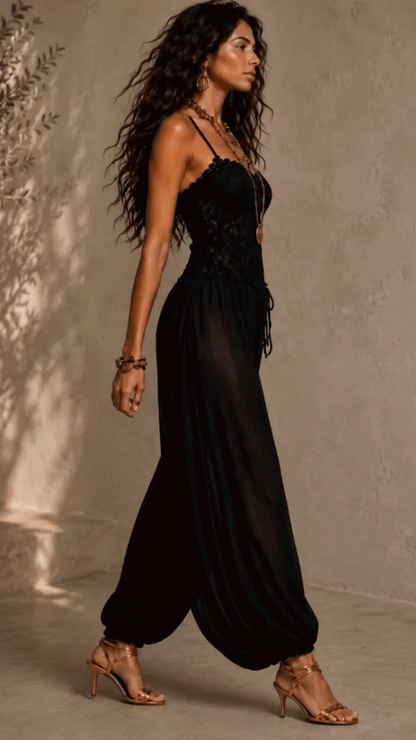Laia™ | Tuta Halter in Pizzo