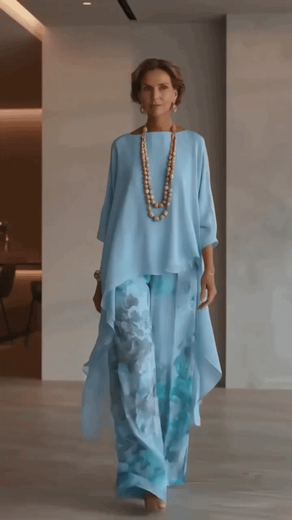 Milena™ | Set di Fiori Elegante con Pantaloni Ampi