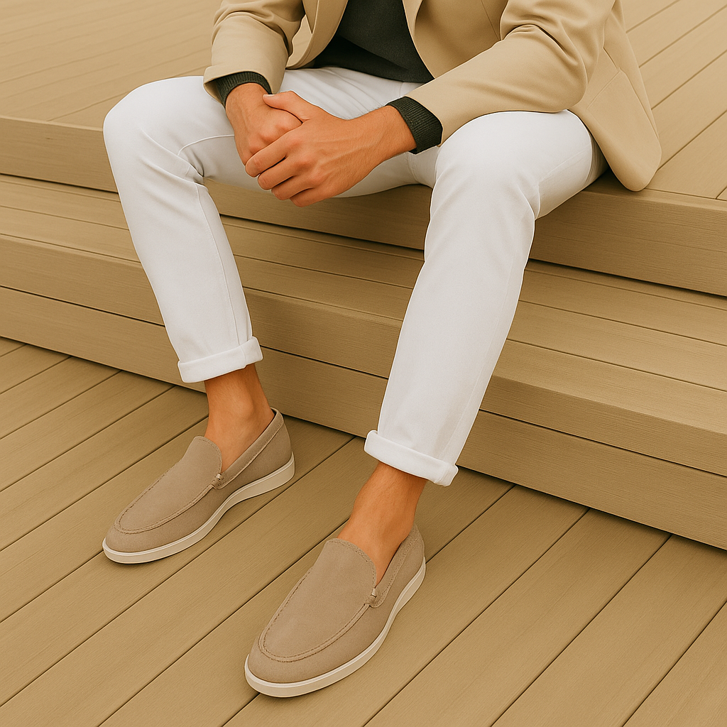 Eleganti mocassini in suede