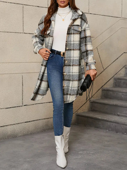 Isabelle™ | Giacca teddy a quadri confortevole