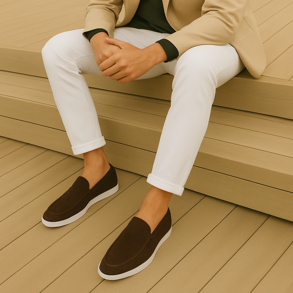 Eleganti mocassini in suede