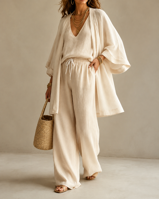 Ysé™ | Set Rilassato a 3 Pezzi con Pantaloni Non Trasparenti
