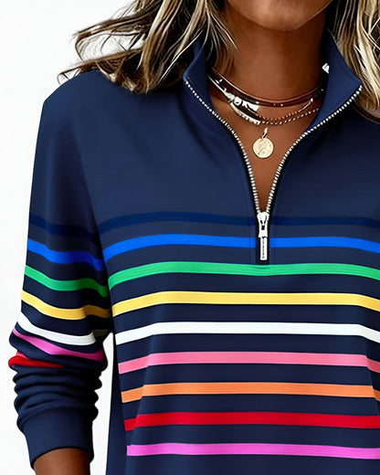 Kira™ | Maglione a zip a righe confortevole