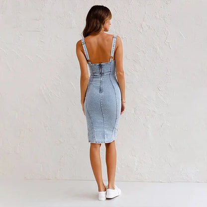 Jara™ | Abito in Denim Attillato e Stile