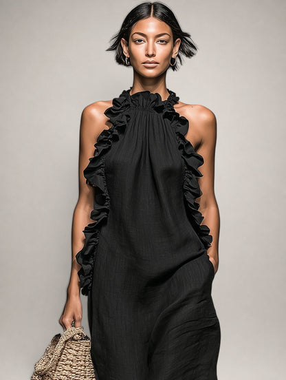 Isolde™ | Abito Maxi Con Ruches Che Copre La Pancia