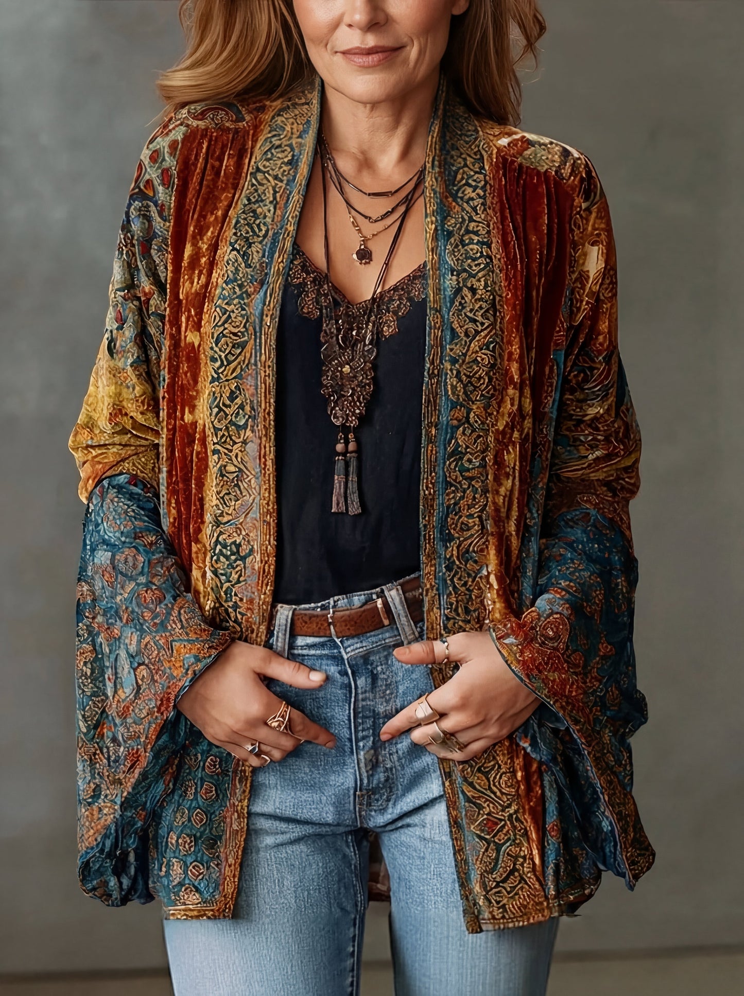 Nera™ | Elegante kimono con stampa vintage