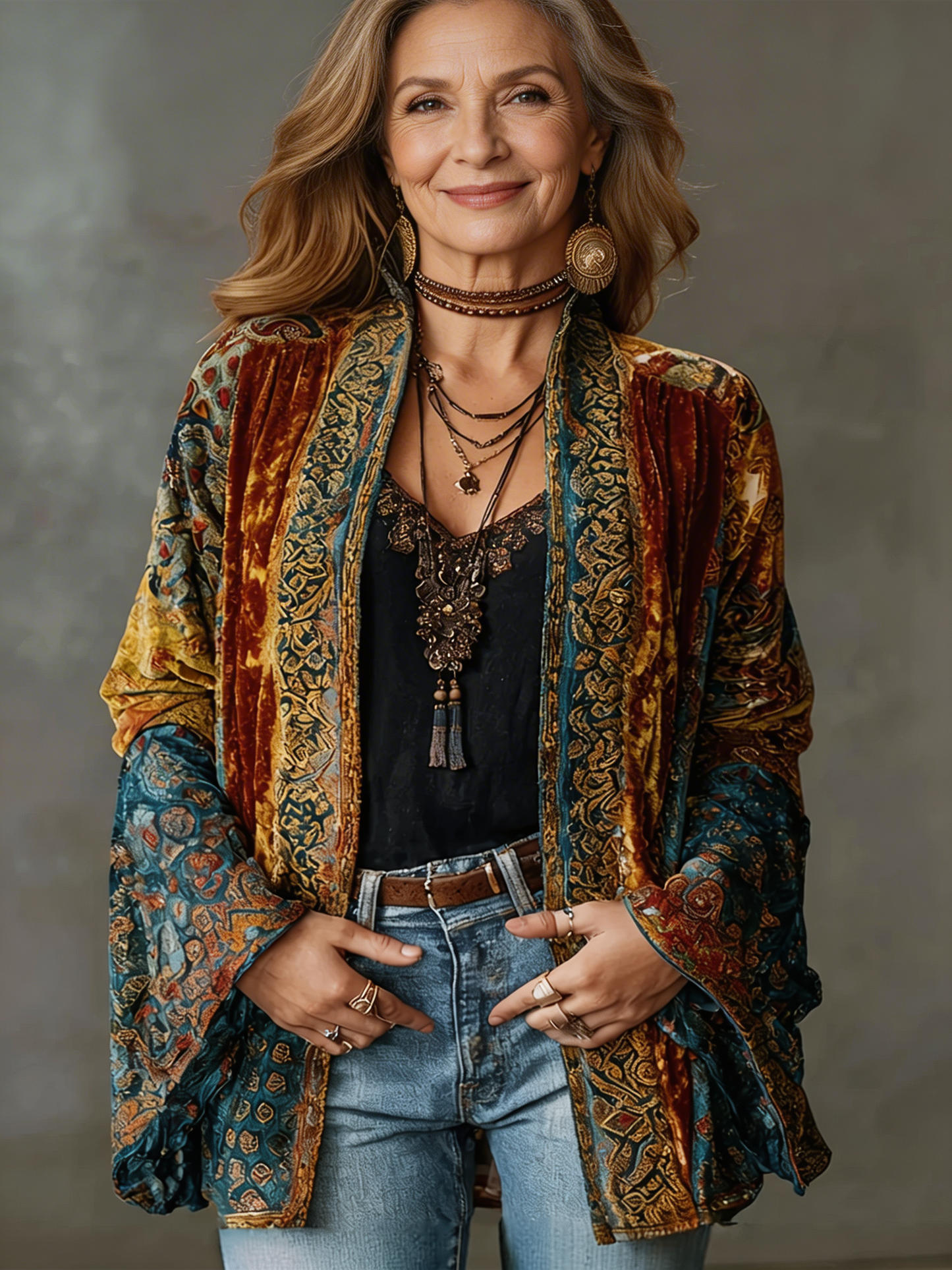 Nera™ | Elegante kimono con stampa vintage
