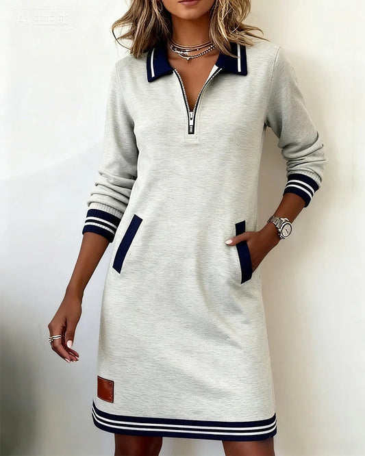 Sylvia™ | Chic Abito in Cotone a Manica Lunga